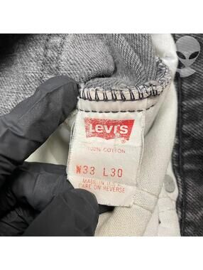 Vintage 1992 Black Tab Grey Brown Levi 505 jeans 33x30 USA